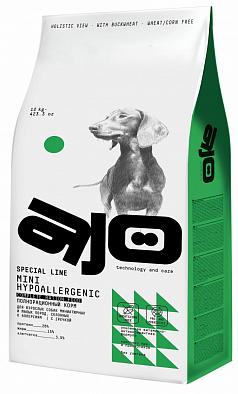 Сухой корм AJO Mini Hypoallergenic для взрослых собак миниатюрных и малых пород, склонных к аллергиям, с индейкой и гречкой