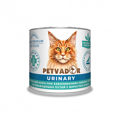 Консервы PETVADOR VETERINARY DIETS Urinary для кошек профилактика мочекаменной болезни