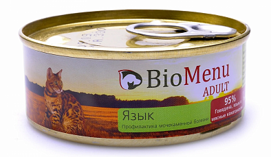 Консервы BioMenu для кошек, паштет с языком