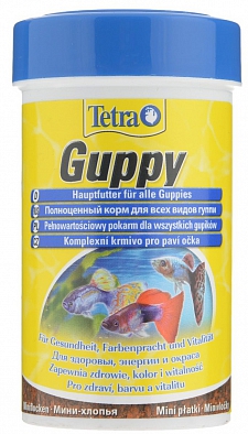 Тетра 197237 Tetra Guppy Корм для гуппи, мини-хлопья 250мл